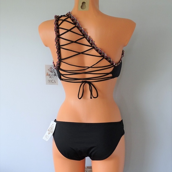 Becca 2Pc Mardi Gras Asymmetrical Bikini Set - Picture 3 of 3